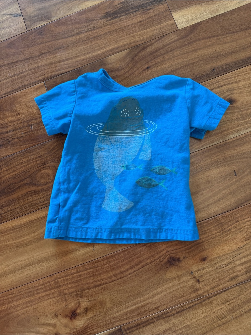 Tea Collection Bright Blue Short-Sleeve Tee with Ocean Graphic
